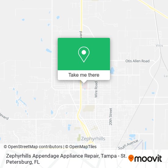 Zephyrhills Appendage Appliance Repair map