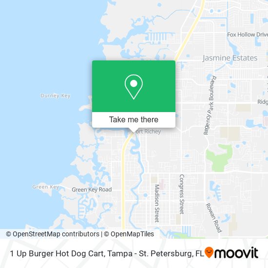Mapa de 1 Up Burger Hot Dog Cart