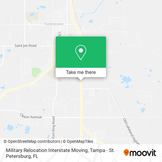 Military Relocation Interstate Moving map