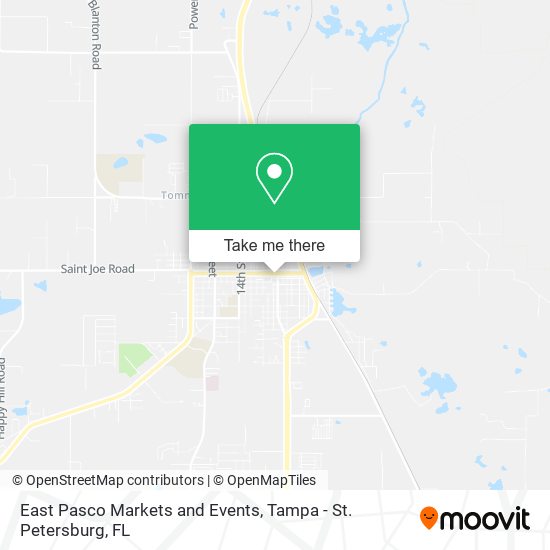 East Pasco Markets and Events map