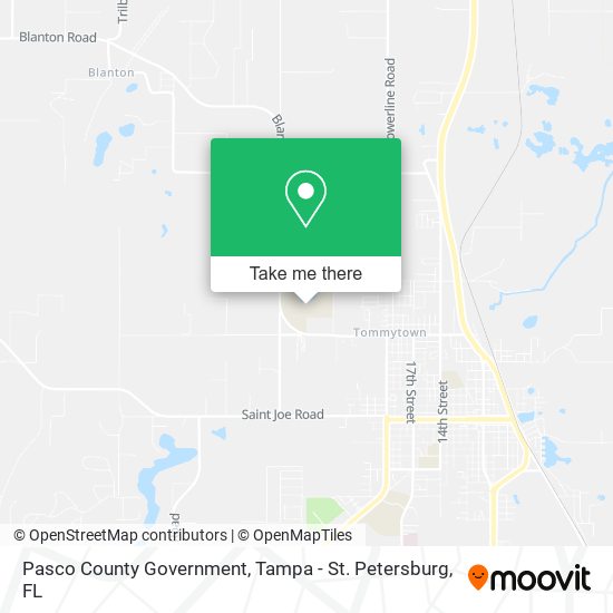 Pasco County Government map
