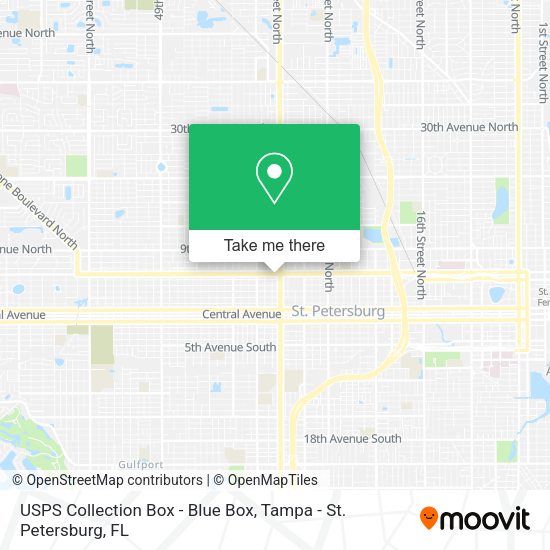 Mapa de USPS Collection Box - Blue Box