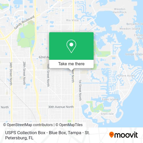 USPS Collection Box - Blue Box map