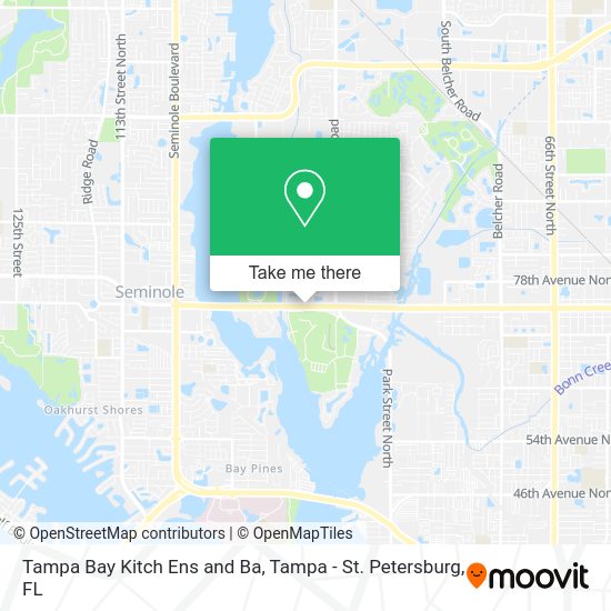 Mapa de Tampa Bay Kitch Ens and Ba