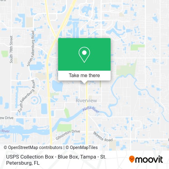 Mapa de USPS Collection Box - Blue Box