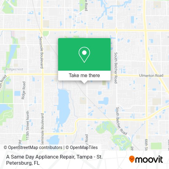 A Same Day Appliance Repair map