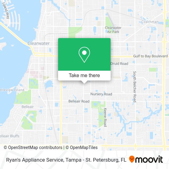 Ryan's Appliance Service map