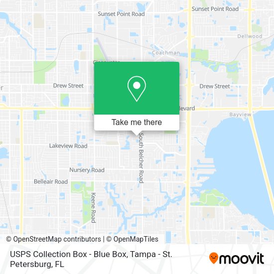 Mapa de USPS Collection Box - Blue Box