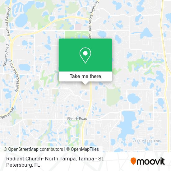 Radiant Church- North Tampa map