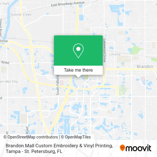 Brandon Mall Custom Embroidery & Vinyl Printing map