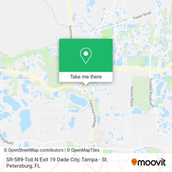 SR-589-Toll N Exit 19 Dade City map