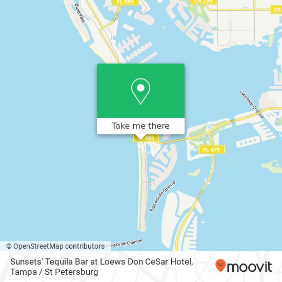 Sunsets' Tequila Bar at Loews Don CeSar Hotel map