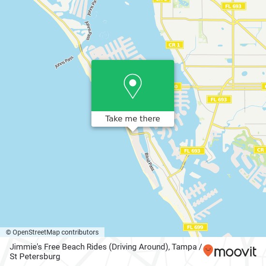 Mapa de Jimmie's Free Beach Rides (Driving Around)