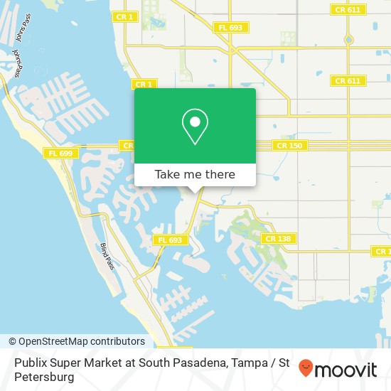 Mapa de Publix Super Market at South Pasadena