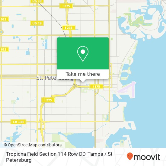 Mapa de Tropicna Field Section 114 Row DD