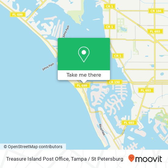 Mapa de Treasure Island Post Office