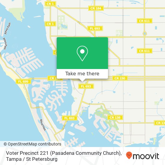 Mapa de Voter Precinct 221 (Pasadena Community Church)