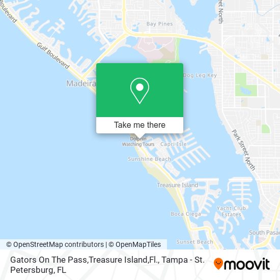 Gators On The Pass,Treasure Island,Fl. map