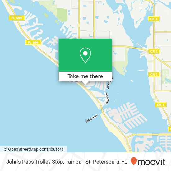 Mapa de John's Pass Trolley Stop