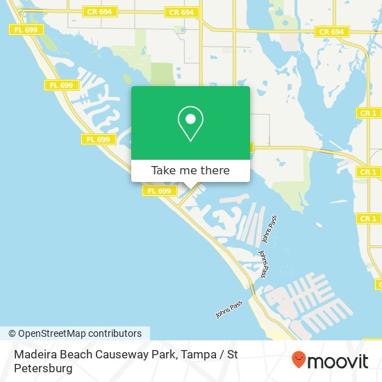 Madeira Beach Causeway Park map