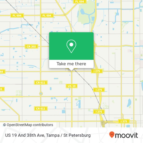 US 19 And 38th Ave map