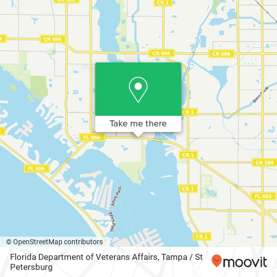 Mapa de Florida Department of Veterans Affairs
