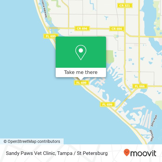 Mapa de Sandy Paws Vet Clinic