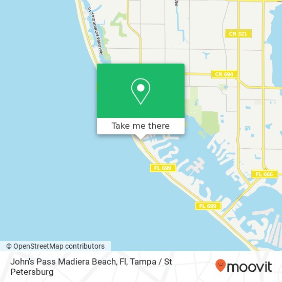 Mapa de John's Pass Madiera Beach, Fl