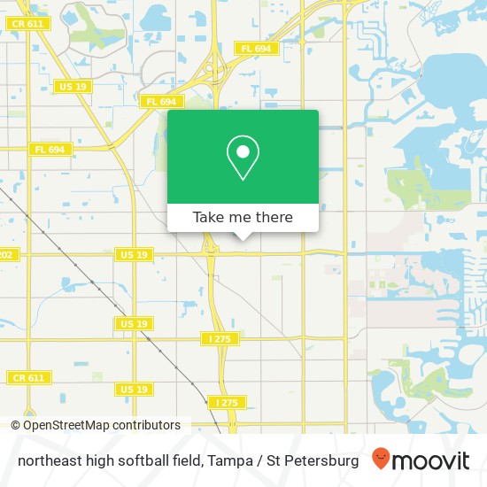 Mapa de northeast high softball field