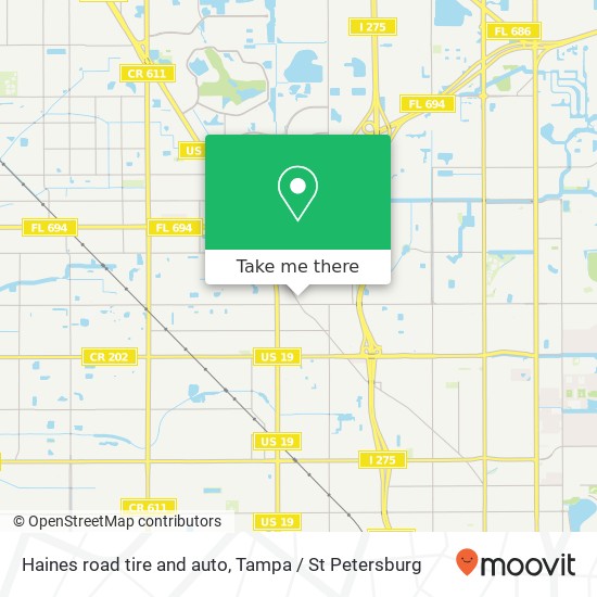 Haines road tire and auto map