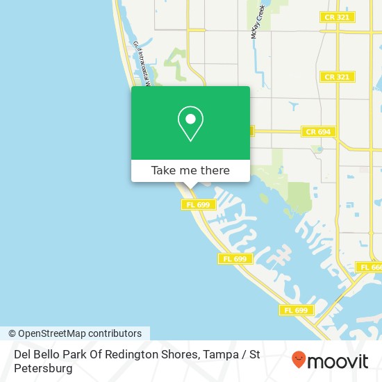 Del Bello Park Of Redington Shores map