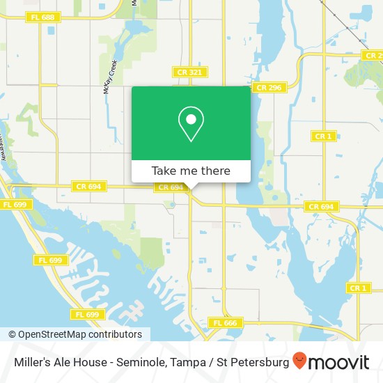 Miller's Ale House - Seminole map