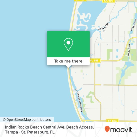 Indian Rocks Beach Central Ave. Beach Access map
