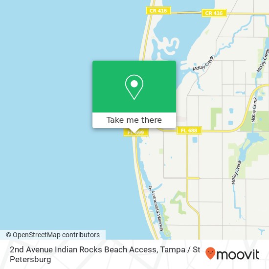 Mapa de 2nd Avenue Indian Rocks Beach Access