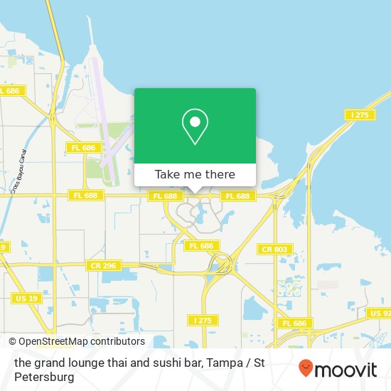 Mapa de the grand lounge thai and sushi bar