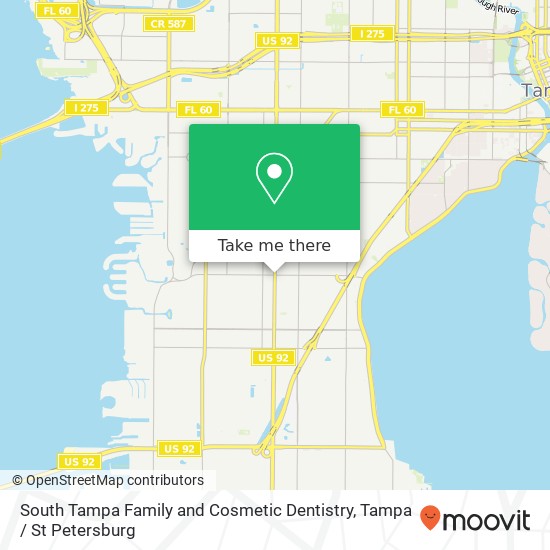 South Tampa Family and Cosmetic Dentistry map