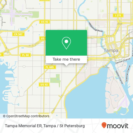 Tampa Memorial ER map