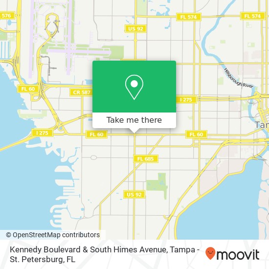 Kennedy Boulevard & South Himes Avenue map