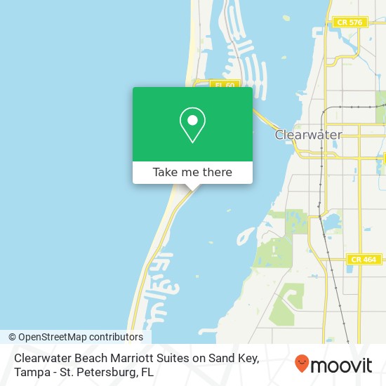 Clearwater Beach Marriott Suites on Sand Key map