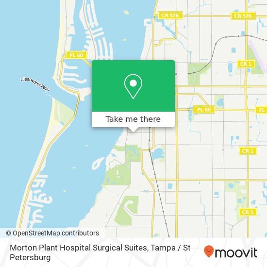 Morton Plant Hospital Surgical Suites map