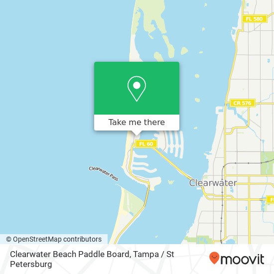 Clearwater Beach Paddle Board map