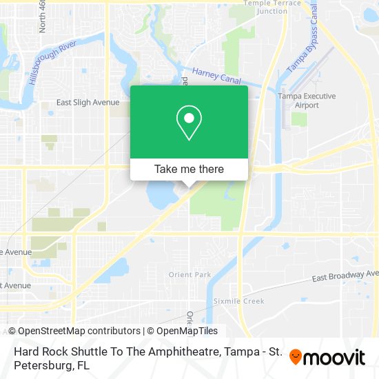 Hard Rock Shuttle To The Amphitheatre map