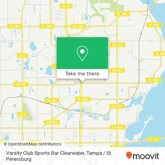 Varsity Club Sports Bar Clearwater map
