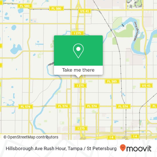 Mapa de Hillsborough Ave Rush Hour