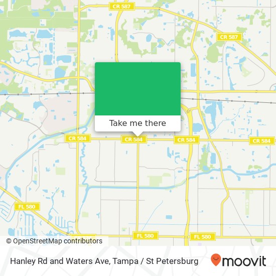 Hanley Rd and Waters Ave map