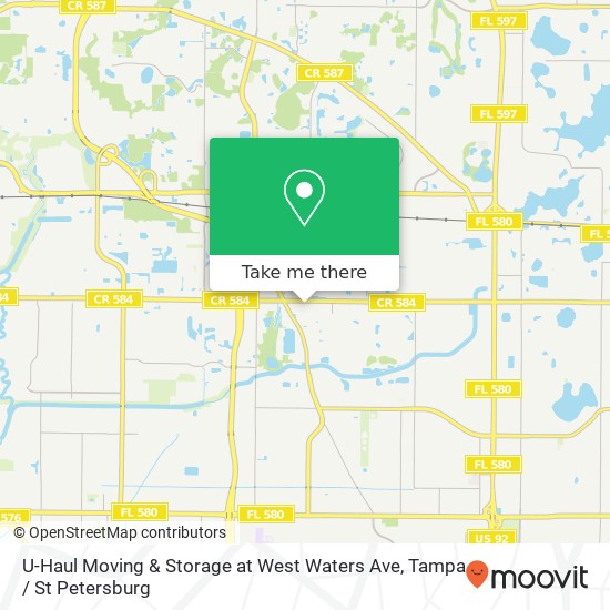 Mapa de U-Haul Moving & Storage at West Waters Ave