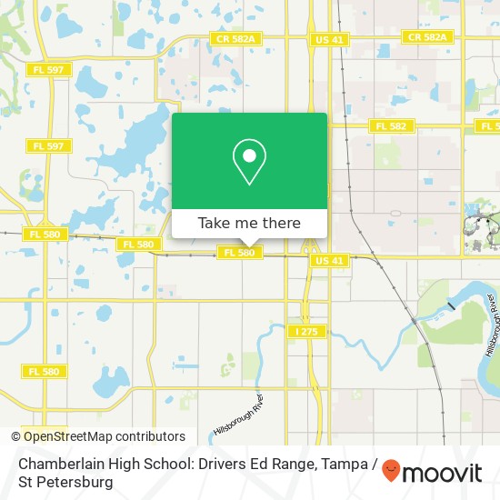 Mapa de Chamberlain High School: Drivers Ed Range