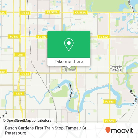 Mapa de Busch Gardens First Train Stop