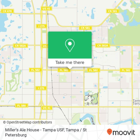 Miller's Ale House - Tampa USF map