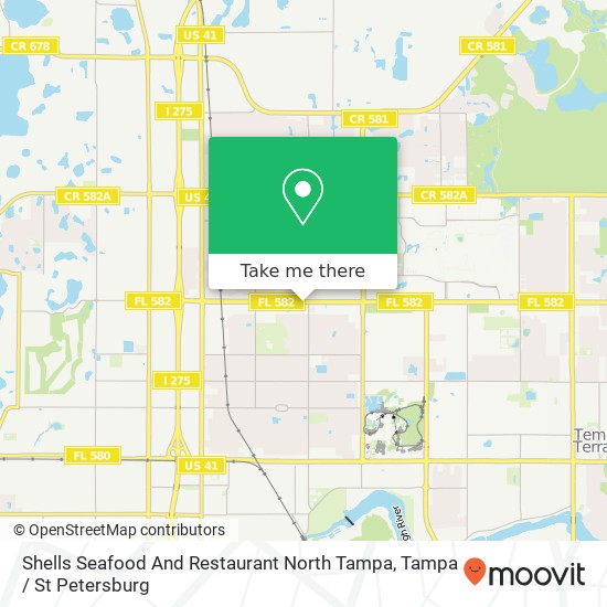 Mapa de Shells Seafood And Restaurant North Tampa